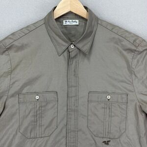 REPLAY Oxford Shirt Mens Large Tan Long Sleeve Button Up Cotton/Polyester‎ Italy